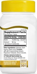 High-Potency Biotin 10,000 mcg Tablets – Unflavored 120 Count for Healthy Living