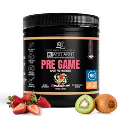 Blacklabel PRE-Game NSF Certified for Sport Pre-Workout (Strawberry Kiwi) | C…