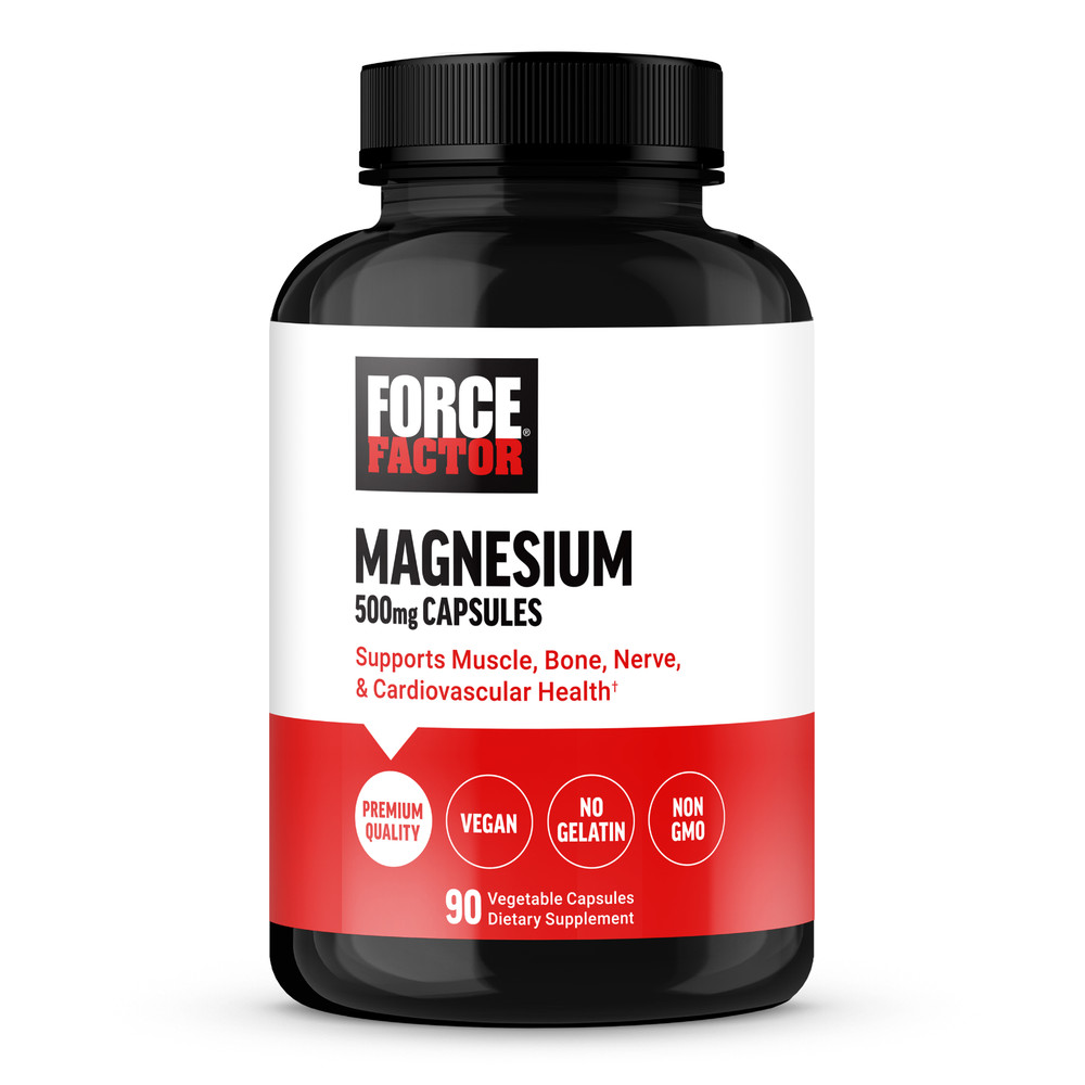 Force Factor Magnesium 500mg, Magnesium Glycinate and Citrate, 90 Capsules