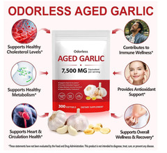 Odorless Aged Garlic Extract 2 PACK 7500mg – 300 Softgels,Heart & Immune Support