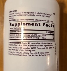 GNC Potassium & Magnesium Aspartate 240 Capsules Exp: 07/2029