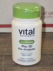 New! Hyperbiotics Pro-15 Pre + Probiotic, 60 Vegan Micro-Pearls Expires 07/2027