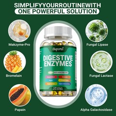 Digestive Enzymes 120pcs -Reduces Discomfort,Intestinal Health,Enhances Vitality