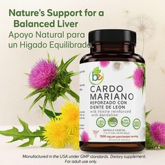 Cardo Mariano reforzado con diente Leon (Milk Thistle 90 Count (Pack of 1)