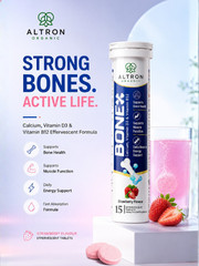 Calcium Vitamin B12 D3 Effervescent Tablets Strawberry Flavor Immune Bone 15ct