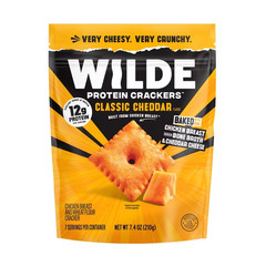 WILDE Protein Crackers Classic Cheddar 7.4 oz High Protein Baked Snack Gluten