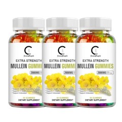 3 Packs Mullein Leaf Gummies Support Respiratory System Health Cleansing & Detox