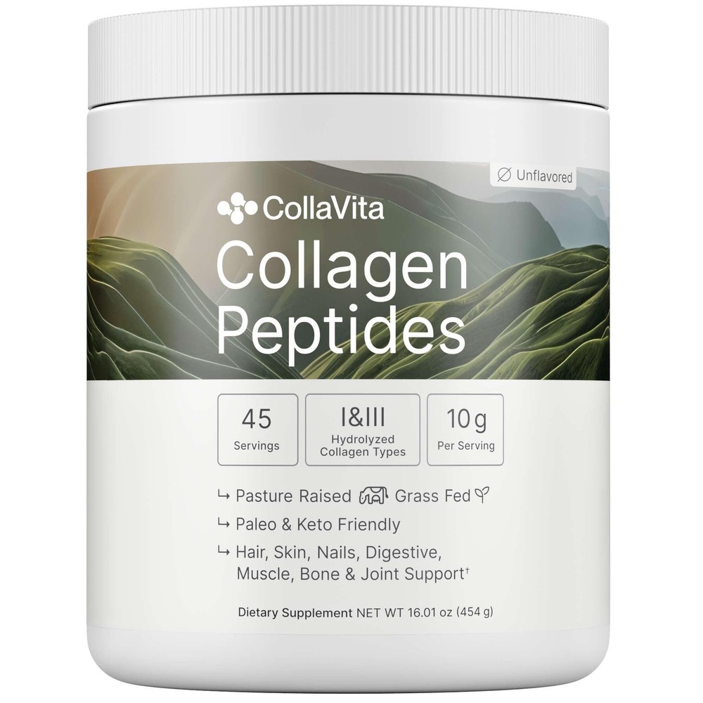 Colla Vita Collagen Peptides Powder Grass-Fed 1 Pound (Pack of 1), Beige