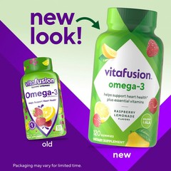 Vitafusion Omega-3 Raspberry Lemonade Flavors 120 Gummies NEW
