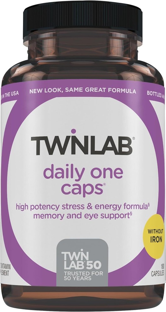 Twinlab Daily One Caps Without Iron – with Zinc, B Vitamins, Magnesium, 180 Caps