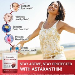 Acentiallabs Triple Strength Astaxanthin 12mg 120 Softgels Eye Skin Health