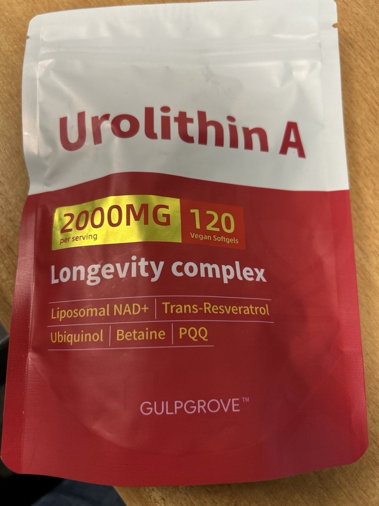 GULPGROVE Urolithin A 2000mg Longevity Vegan Softgels 120 w/ Liposomal NAD+