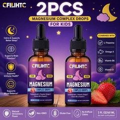 Kids Magnesium Liquid Drops featuring Magnesium Glycinate plus Omega-3, Vitamin