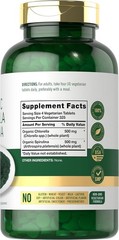 Organic Chlorella Spirulina Tablets | 1300 Count | 50/50 Blend | Non-Gmo