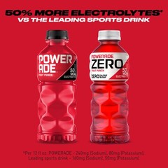 POWERADE 8 Count Fruit Punch Bottled Electrolyte Sports Drink, 20 fl oz