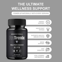 (3 Pack) ProTrenix Male Performance Pill, Pro Trenix Support (180 Capsules)