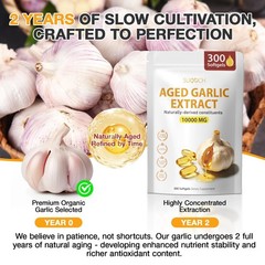 Aged Garlic Extract 300 Count – Non-GMO Softgels for Heart Health & Daily Wellne