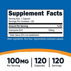 Nutricost CoQ10 100mg, 120 Capsules, Vegetarian Capsules, Non-GMO (Coenzyme Q10)