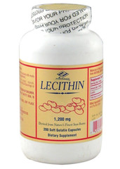 1 Bottles of Lecithin 1200mg 200 Softgels anti-oxidant , FRESH FREE US SHIPPING