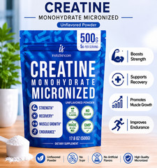 Creatine Monohydrate Powder Muscle Gain 5000mg Per Serv (5g) Made in USA 1.1LB