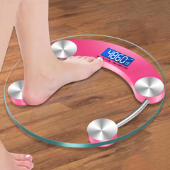 LCD Digital Bathroom Scale Round 180kg/400lb 0.1kg Precision Body Weight