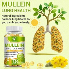 Mullein Leaf Capsules 3500mg – Support Lung Cleanse Respiratory Health Vegan