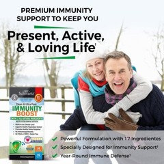 Immune Support Supplement with Vitamin C 1000mg Zinc Elderberry Extract, 90 ct