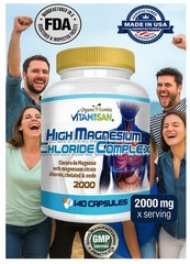 MAGNESIUM CHLORIDE MAXICLORURO CAPS 140 CAPSULES 2000mg CLORURO DE MAGNESIO