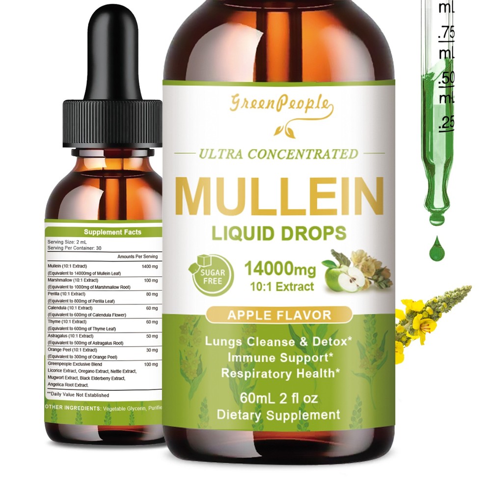 Mullein drops for Lung, Mullein Leaf Extract, Super Concentrated Tincture