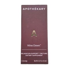 Apothekary Wine Down Relaxation Support Dietary Supplement SEALED 0.5oz Exp 9/28