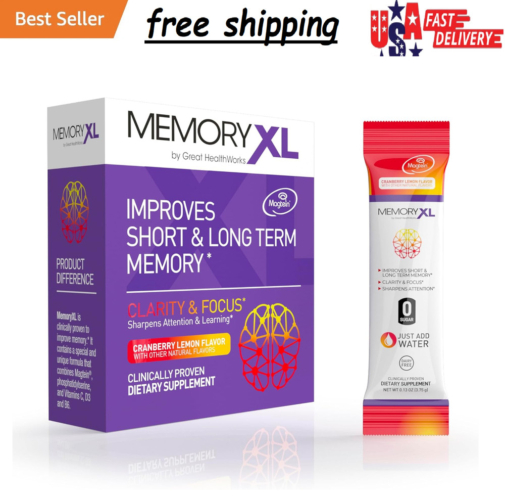 MemoryXL, Magnesium L-Threonate: Brain Supplement for Memory & Focus; Magtein®,