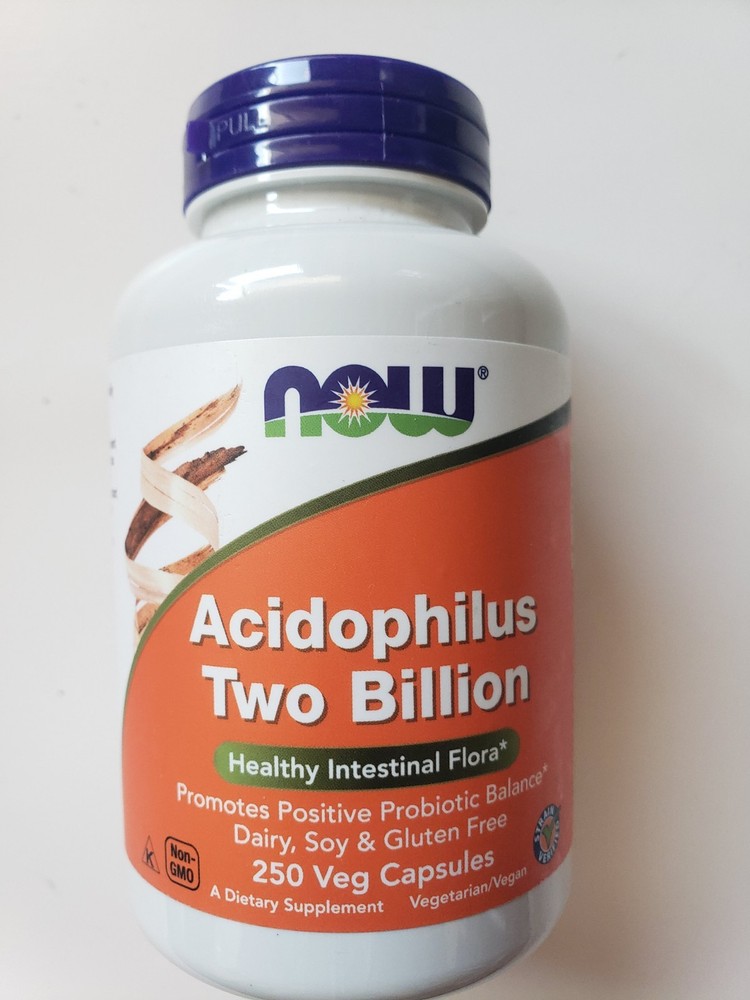 NOW Acidophilus Two Billion 250 Vegetables Probiotic Capsules