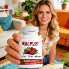 Beetroot Capsules 1300mg Per Serving, Plant-Based Beet Root Extract Supplement