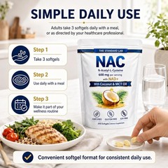 The standard lab NAC 600 mg Daily Formula, NAD & 300 Count (Pack of 1)