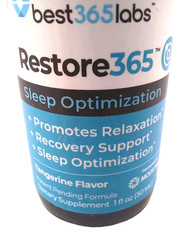 NEW Best365Labs Restore365 SLEEP OPTIMIZATION Relaxation Melatonin GABA 10/27