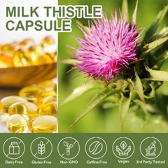 Milk Thistle (Silymarin) Dandelion Root Capsules 1000mg Liver Health Supplement