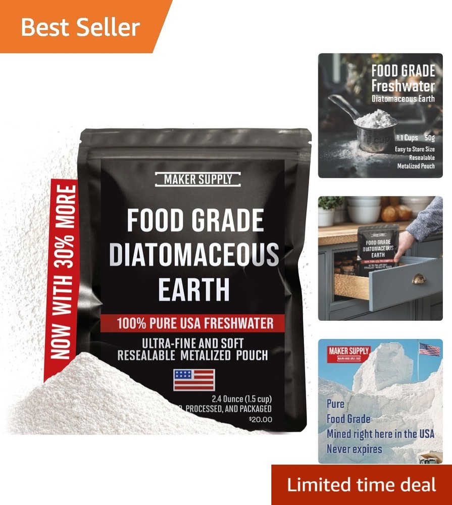 Food Codex Grade Ultra-Fine DE in 2.4oz Resealable Pouch – Pure & Organic