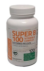 Bronson SUPER B 100 Vitamin B Complex Sustained Release 120 TABLETS• EXP : 02/28