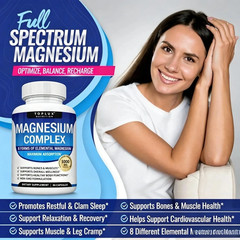 2Pack Magnesium complex supplement: 1000mg of 8-element magnesium, 180 capsules