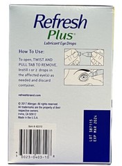 Refresh Plus Lubricant Eye Drops 100 Single-Use. EXP:08/24