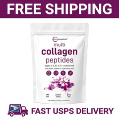 5-in-1 Collagen Powder with HA, Biotin & VC for Skin, Hair & Joint Health 1LB