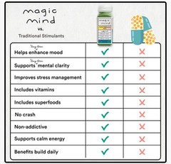 Magic Mind Brain Supplement Nootropics Booster Adaptogens Matcha Energy Drink X1