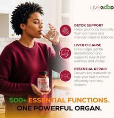 LIVEGOOD Liver Support Supplement for Liver Cleanse Detox, Milk Thistle and D…