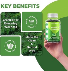 NEW LUXRY Vitamatic Sugar Free Moringa Gummies – 10,000 mg 60 Count (Pack of 1)