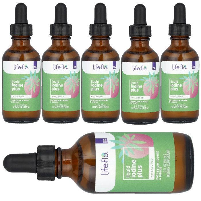 Life-Flo Liquid Iodine Plus Unflavored 2 fl.oz Each (Pack of 6)