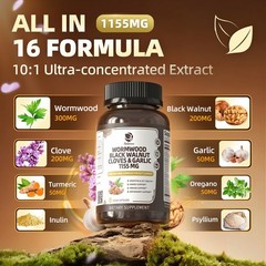 Parasite Detox Cleanse Complex – Herbal Anti-Parasite Support, 120 Capsules