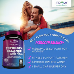 DIM Supplement Plus BioPerine for Menopause, PCOS, Estrogen Metabolism & Balance