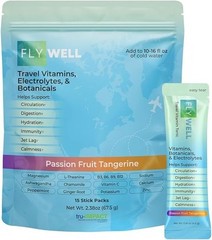 FlyWell Travel Vitamin Tonic for Flight Jet Lag Hydration Circulation Digesti…