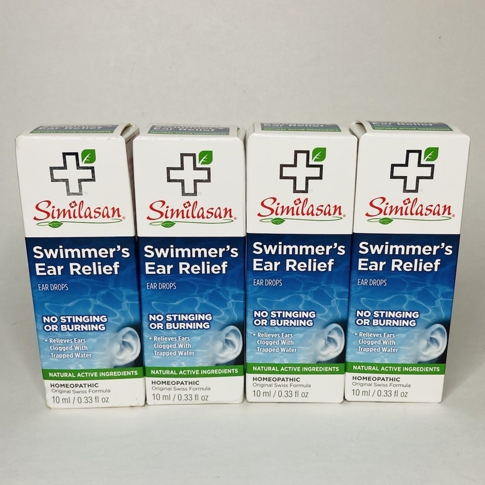 4 x SIMILASAN SWIMMER’S EAR RELIEF EAR DROPS – 0.33oz Ea Sealed Box EXP-07/2028