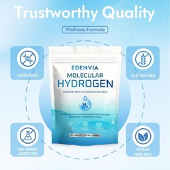 Hydrogen-Rich Water Tablets – 12 ppm Effervescent H2 Tabs for Daily Hydration, 3